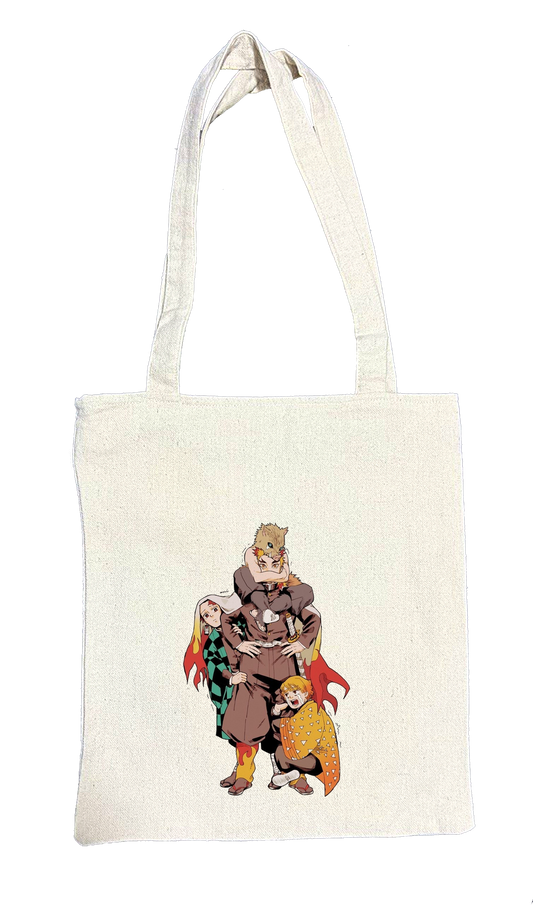 Anime Demon slayer nezuko tanjiro tote bag Beige 17