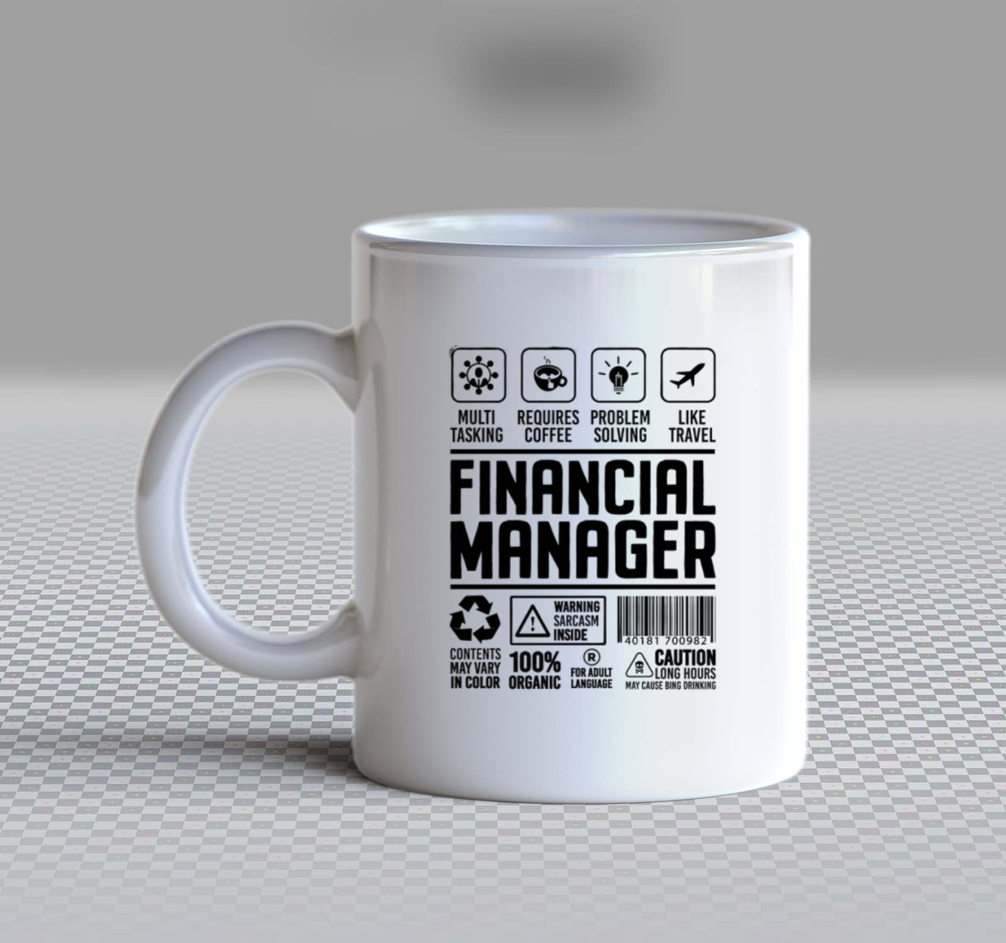FINANCIAL MANAGER Back text Mug 17