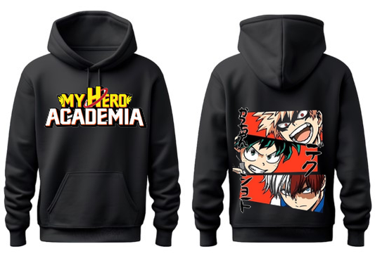 Boku no hero academy bnha One Size hoodie Black Back 17