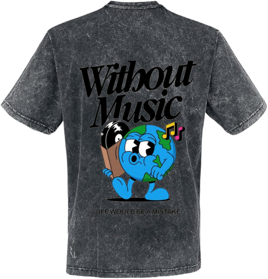 Without Music t- shirt One Size Washed Back 17