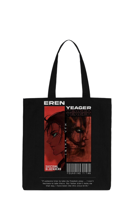 Anime Attack on titan shingeki no kyojin Aot Black tote bag 17