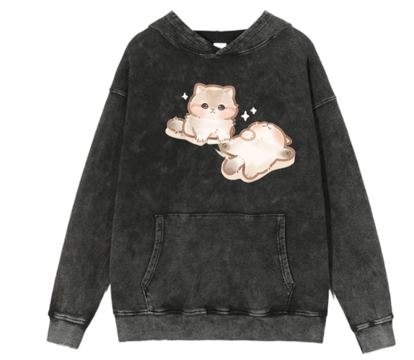 cat Oversize Hoodie Washed 17