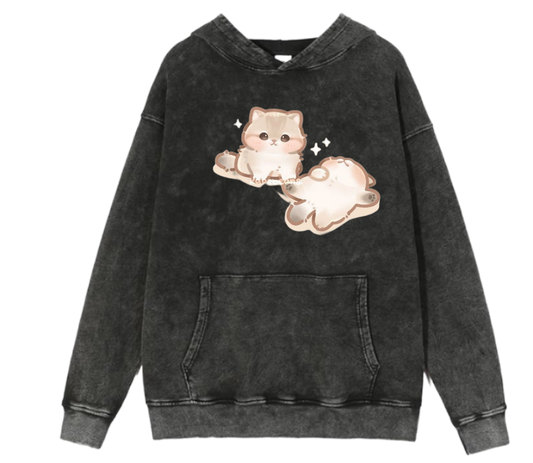 cat Oversize Hoodie Washed 17