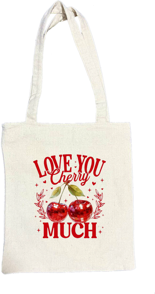 LOVE YOU Cherry tote bag beige 17