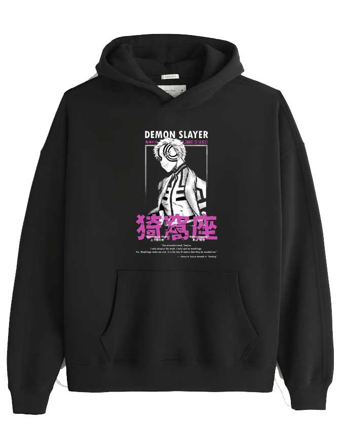 Anime Demon slayer nezuko tanjiro Oversize Hoodie Black 70