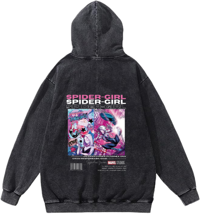 Spiderman One Size hoodie Washed Back 17