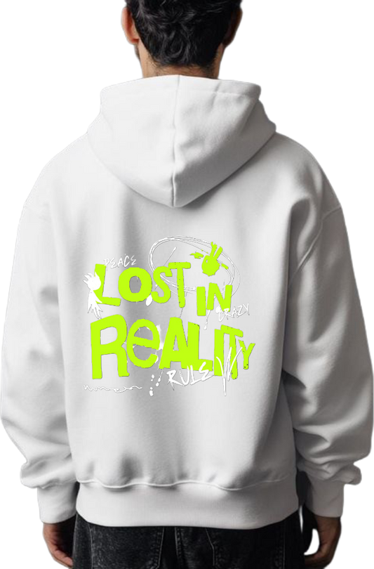Lost in Reality Over Size hoodie White Back 67