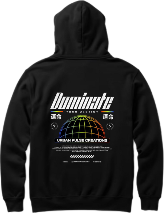 Dominate Over Size hoodie Black Back 98
