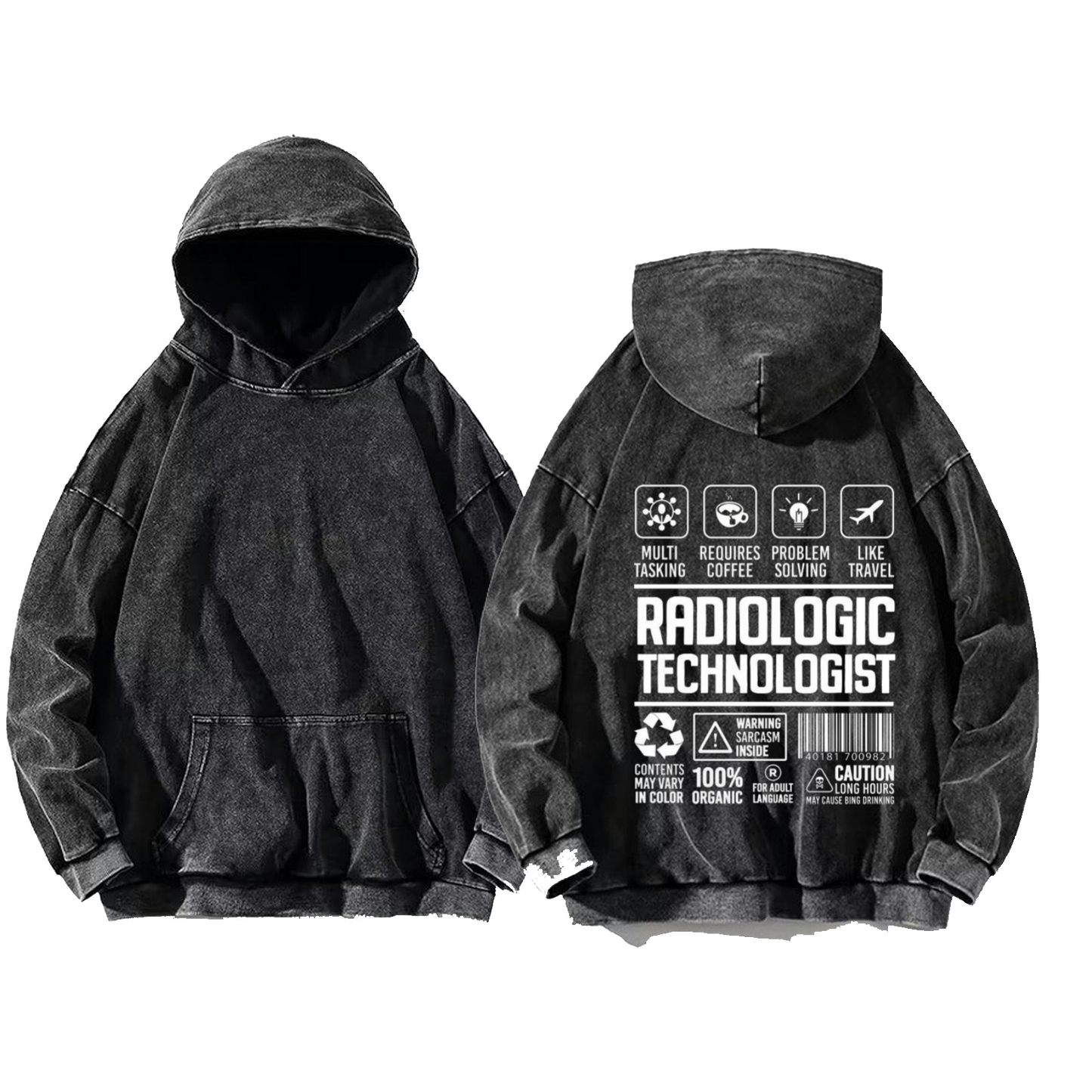 RADIOLOGIC TECHNOLOGIST oversize hoodie Washed back 120