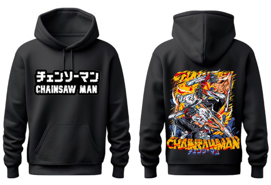 Chainsaw Man One Size hoodie Black Back 17