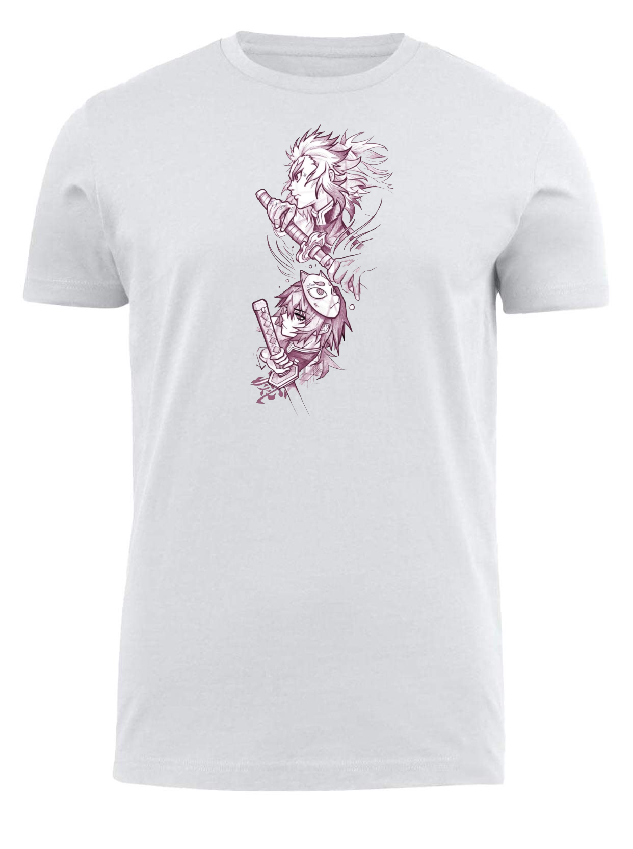 Anime Demon slayer nezuko tanjiro t- shirt fit White 17