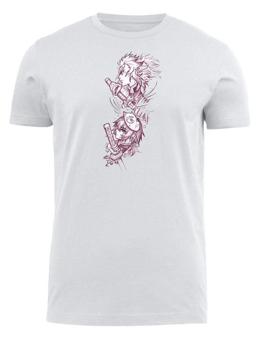 Anime Demon slayer nezuko tanjiro t- shirt fit White 17