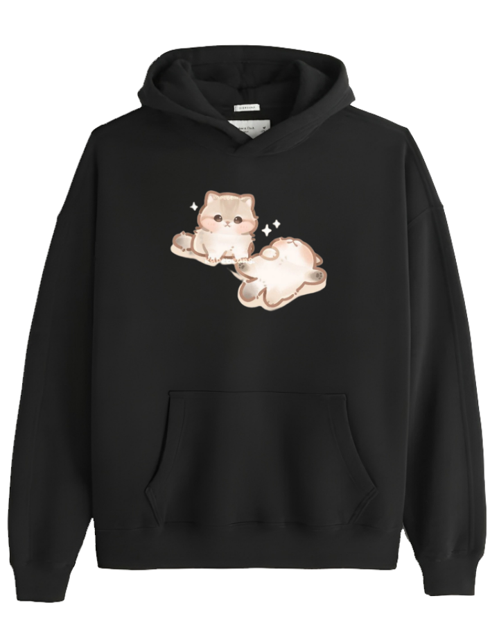 cat Oversize Hoodie Black 17
