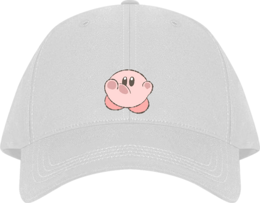 Cute Anime Kirby Baseball Cap, Kawaii Pink Character White Dad Hat, Adjustable Y2K Streetwear Sun Cap for Women and Men 17