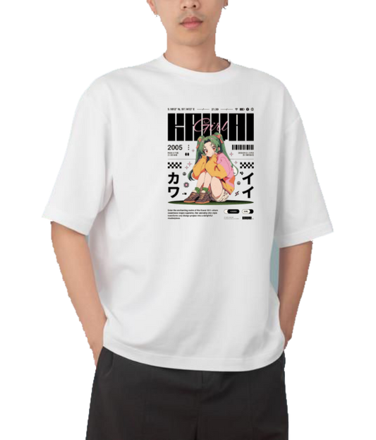 RANDOM ANIME GIRL  t- shirt White 17