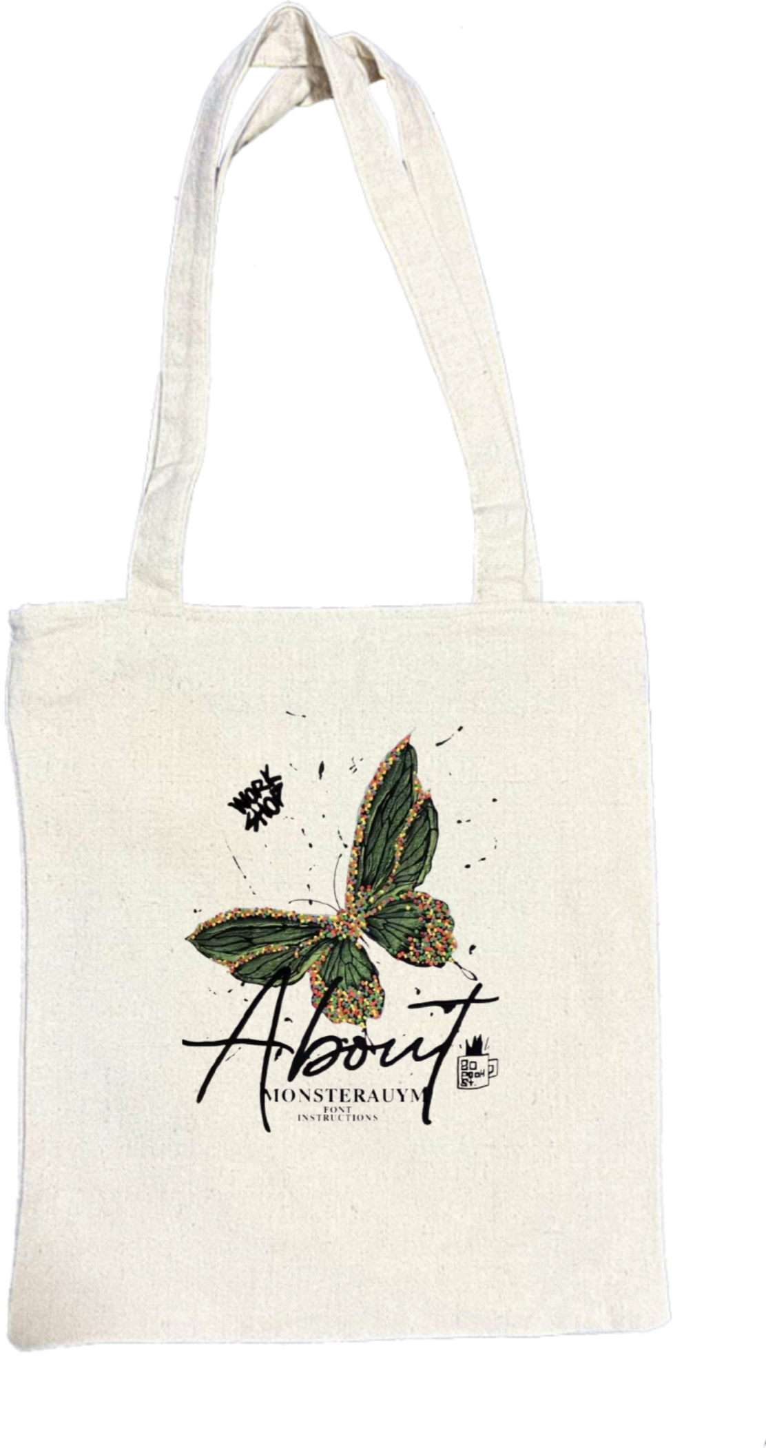 butterflies tote bag Beige 17
