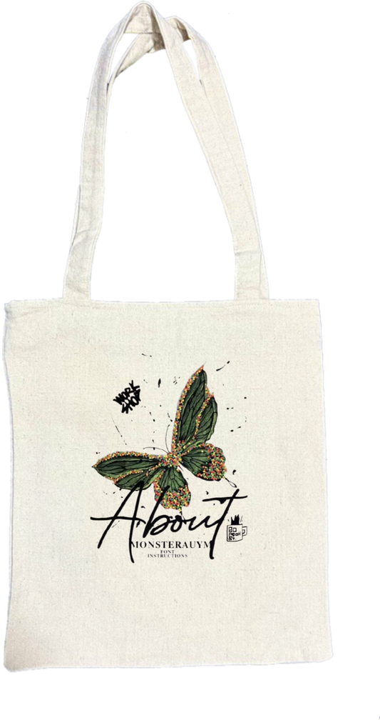 butterflies tote bag Beige 17