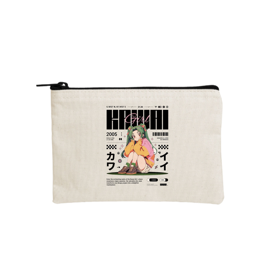 RANDOM ANIME GIRL wallet pencil case Beige 24