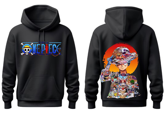 one piece One Size hoodie Black Back 17