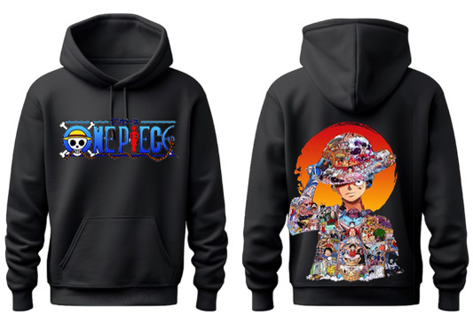 one piece One Size hoodie Black Back 17