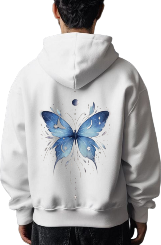 butterflies Oversize Hoodie White Back 17