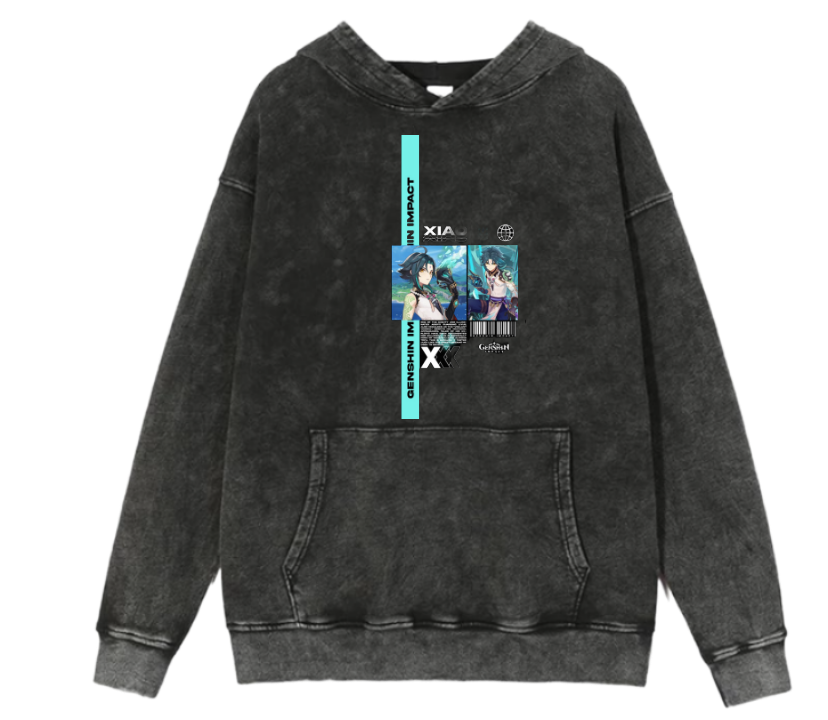 Genshin Impact Xiao Over Size hoodie Washed 17