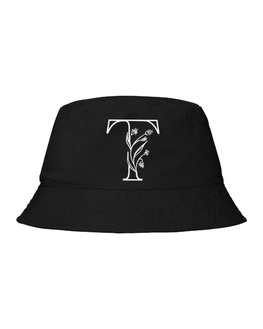vector letter Bucket hat Fishman hat cap Black T 17