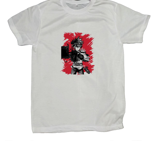 Black clover t- shirt fat White 8
