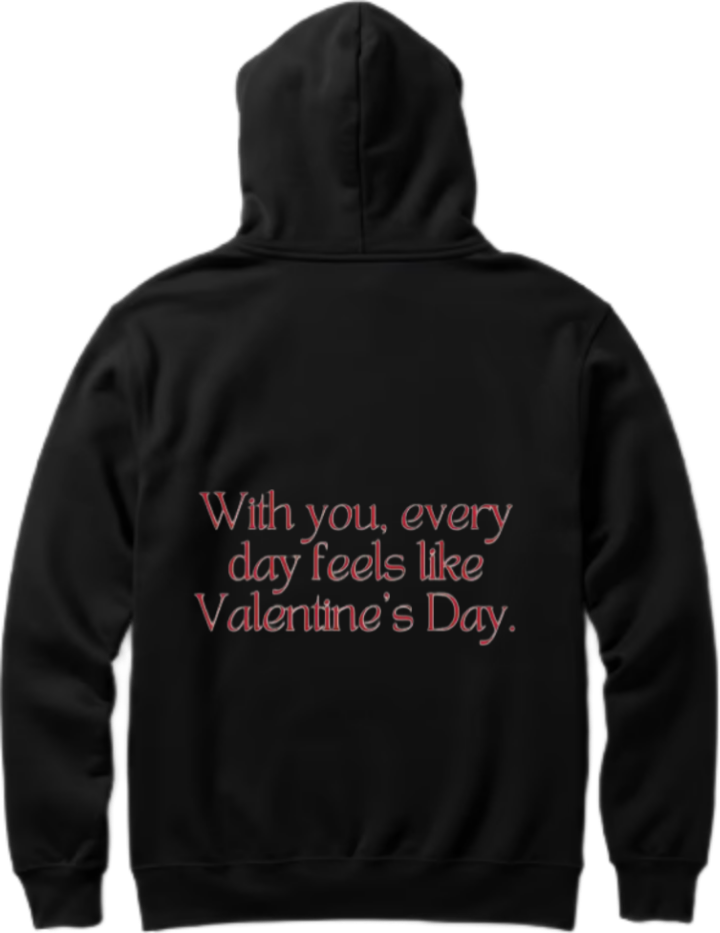 VaIentine coupIe Oversize Hoodie Black Back 17