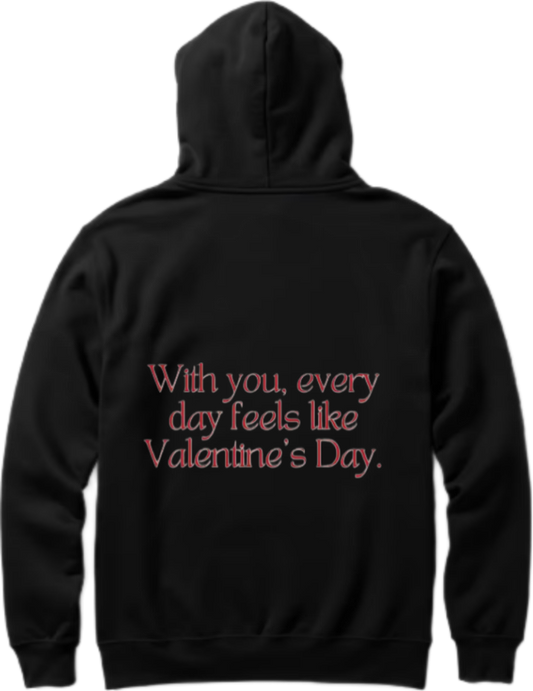 VaIentine coupIe Oversize Hoodie Black Back 17