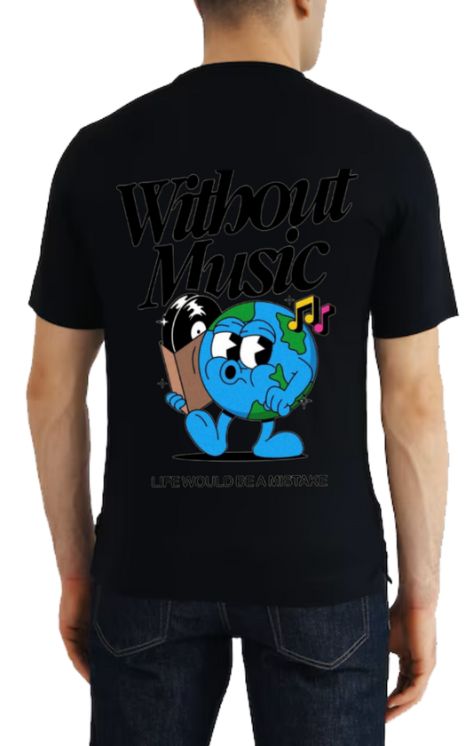 Without Music t- shirt One Size Black back 17