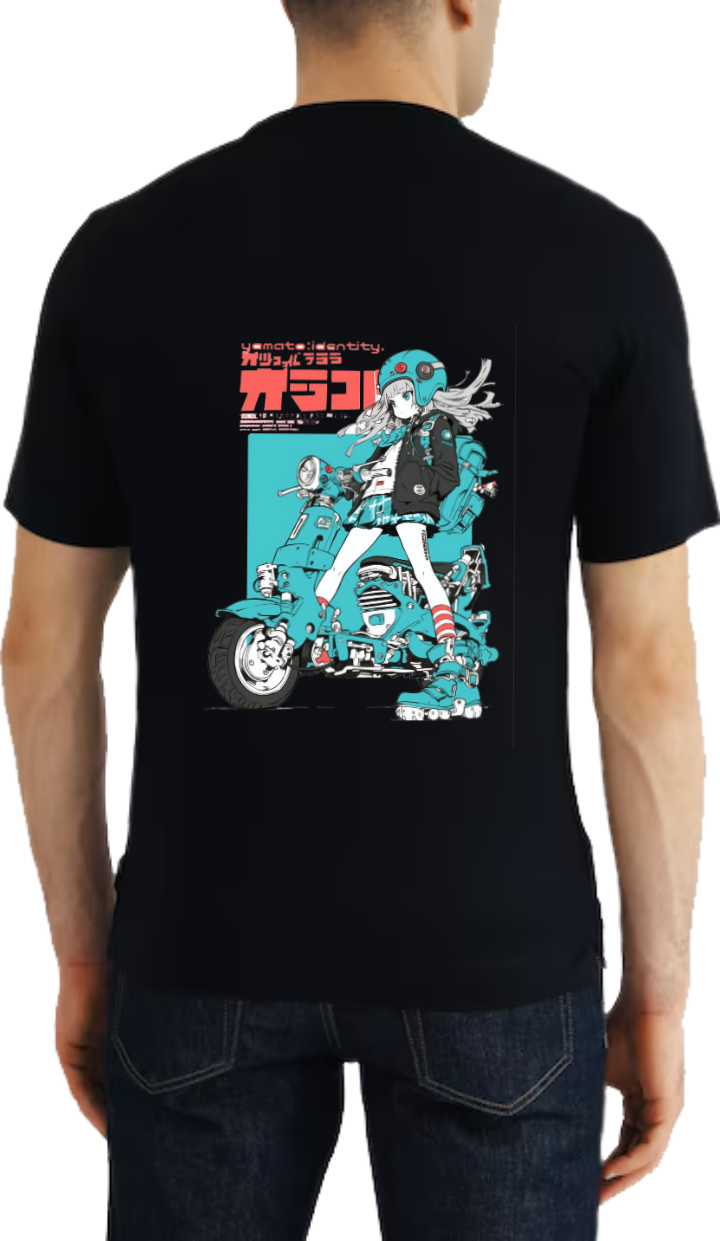 Yamato Identity t- shirt Over Size Black Back 57