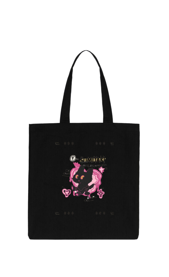 Kawaii Goth tote bag Black 17