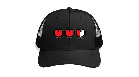 Baseball cap Black Hearts in a classic pixel style 226