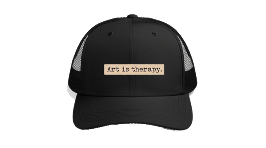 Baseball cap Black Art is therapy. 235