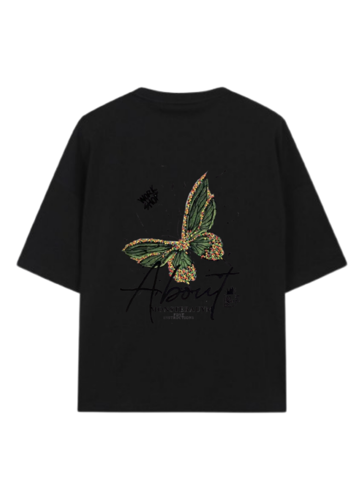 butterflies t- shirt Black Back 18