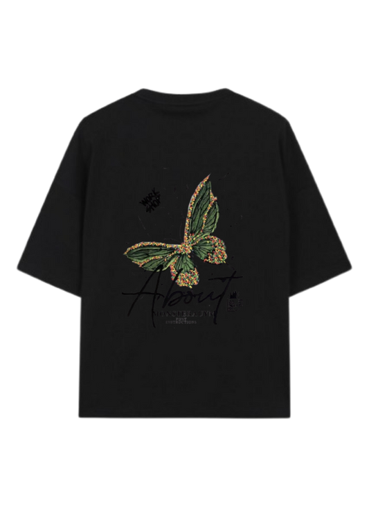butterflies t- shirt Black Back 18