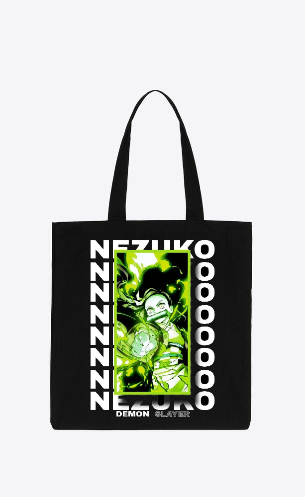 Anime Demon slayer nezuko tanjiro tote bag Black 18