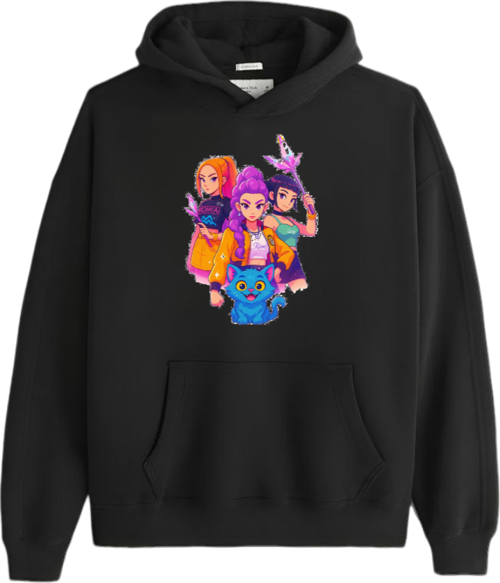 Hunterix kpop Oversize  Hoodie Black 18