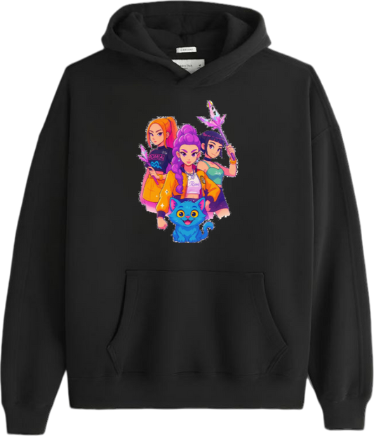 Hunterix kpop Oversize  Hoodie Black 18