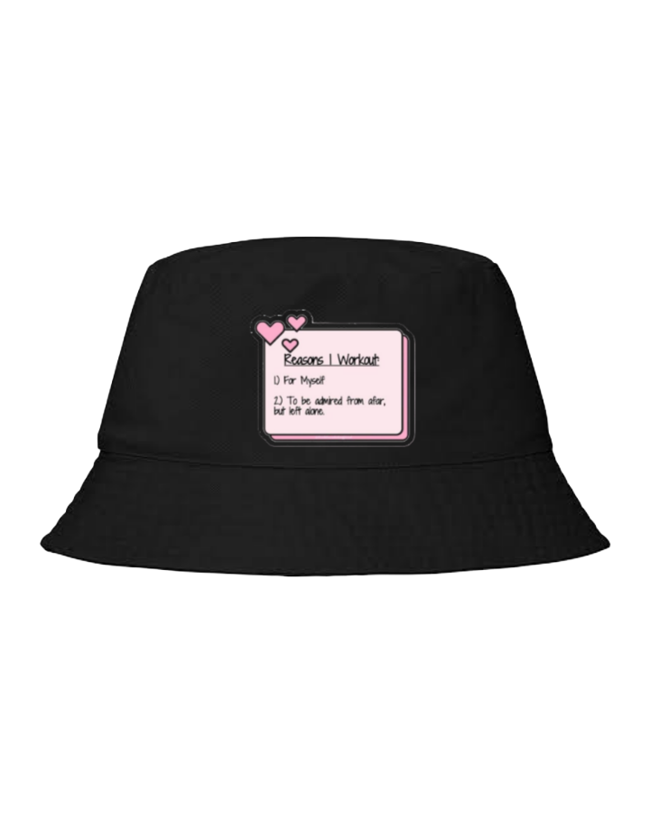 workout gym pilates Bucket hat Fishman hat cap Black 18