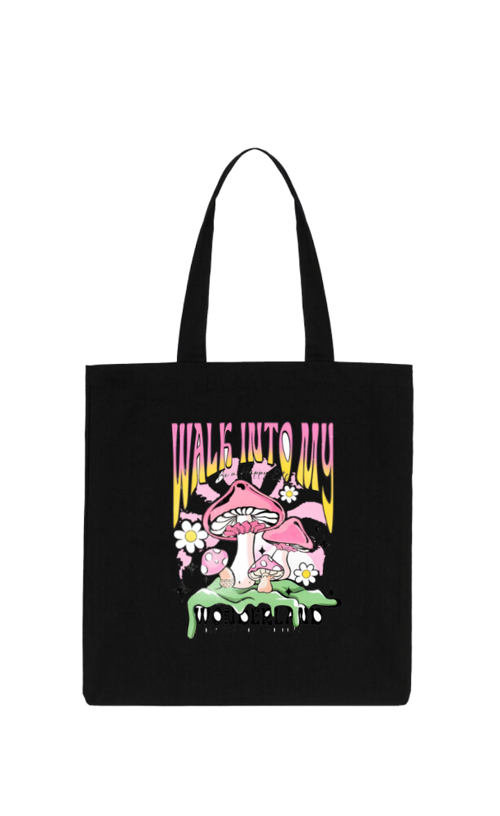 Walk Into My Wonderland tote bag Black 18