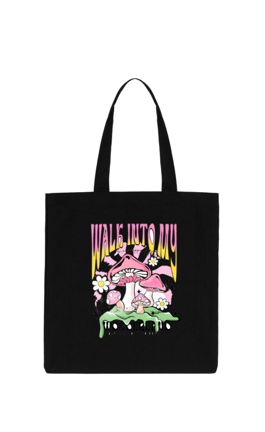 Walk Into My Wonderland tote bag Black 18