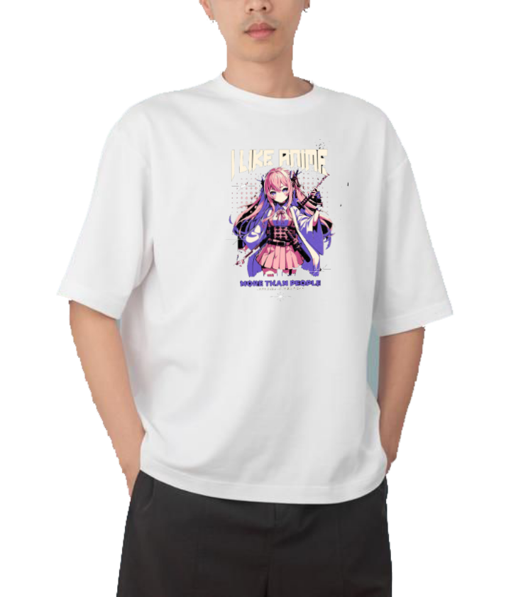 RANDOM ANIME GIRL  t- shirt White 18