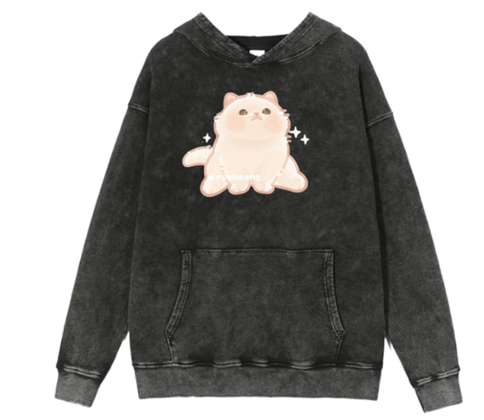 cat Oversize Hoodie Washed 18