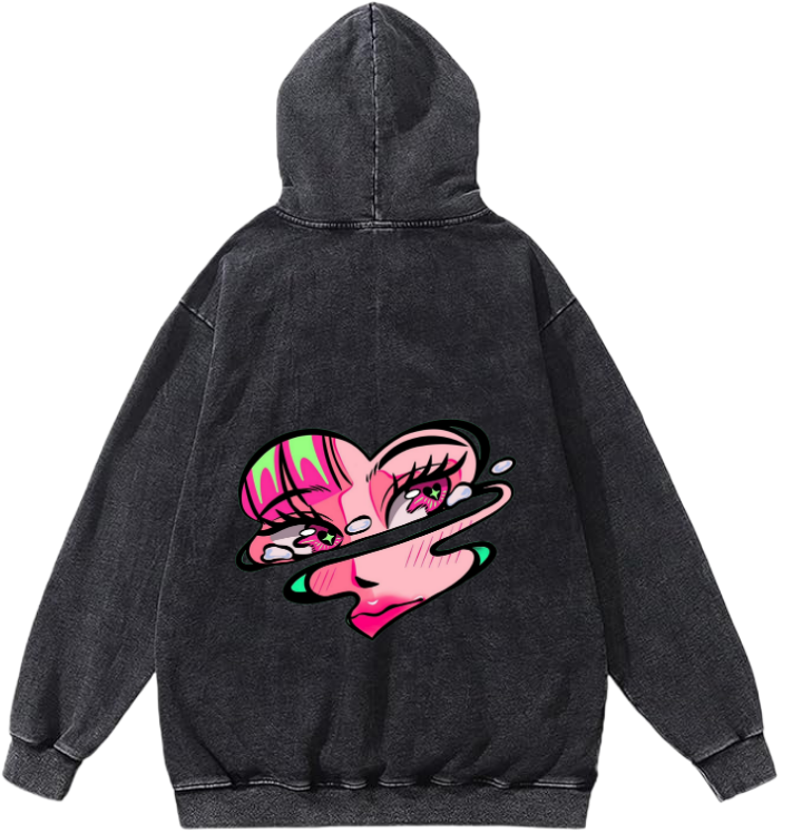 Graphic Design One Size hoodie Washed Back 17