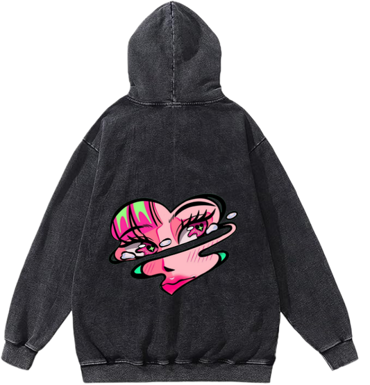 Graphic Design One Size hoodie Washed Back 17
