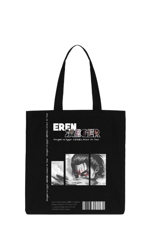 Anime Attack on titan shingeki no kyojin Aot Black tote bag 18
