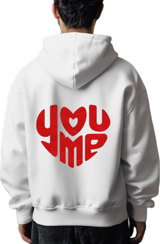 VaIentine coupIe Oversize Hoodie White Back 17