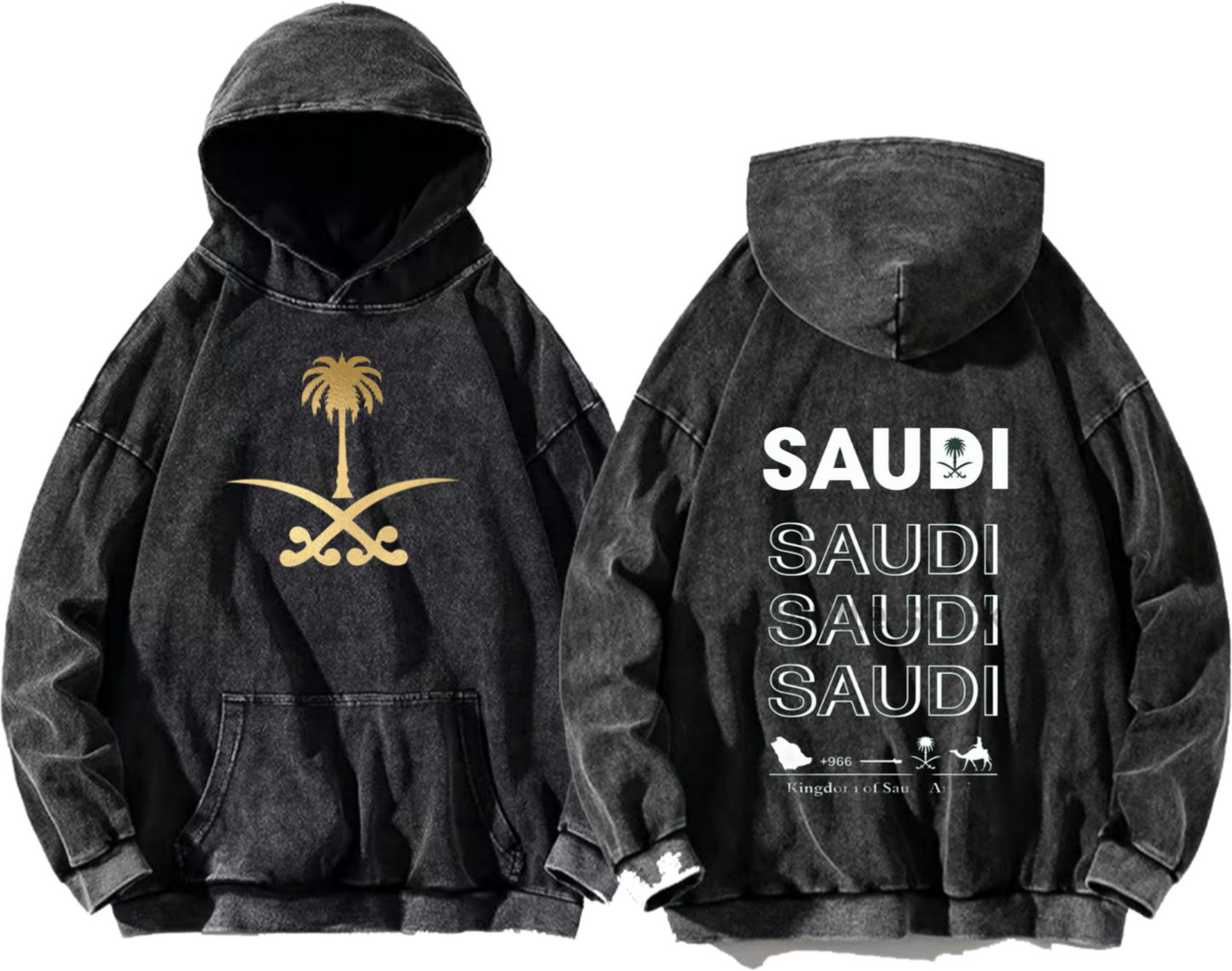 SaudIa Arabia saudi  Oversize  Hoodie Washed gray 18